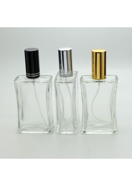 20 Adet Boş Cam Parfüm Şişe, 100 Ml, Içbükey Model, Şeffaf