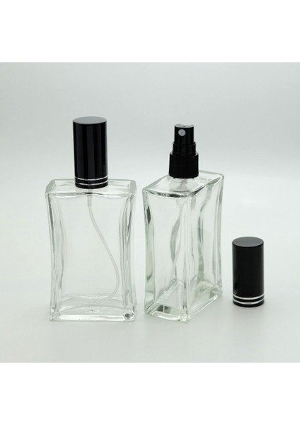 20 Adet Boş Cam Parfüm Şişe, 100 Ml, Içbükey Model, Şeffaf