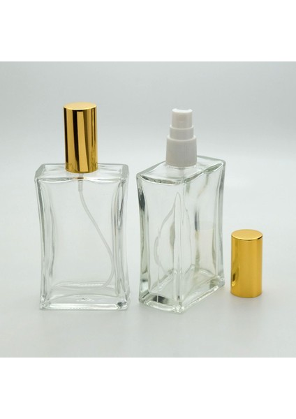 20 Adet Boş Cam Parfüm Şişe, 100 Ml, Içbükey Model, Şeffaf