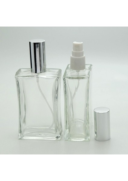 20 Adet Boş Cam Parfüm Şişe, 100 Ml, Içbükey Model, Şeffaf