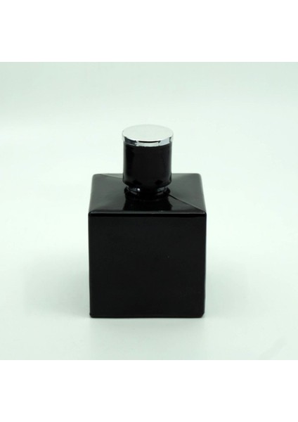 20 Adet Boş Cam Parfüm Şişe, 100 Ml, Küp Mia Model, Siyah