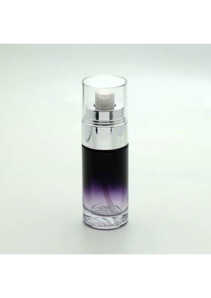 15 Adet Boş Cam Losyon Şişe, 40 Ml, Silindir Model, Siyah-Mor Degrade Boyalı