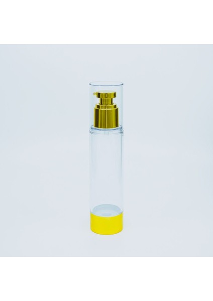 15 Adet Boş Akrilik Airless Krem Şişe, 100 Ml, Silindir, Havasız Pompa Model, Şeffaf