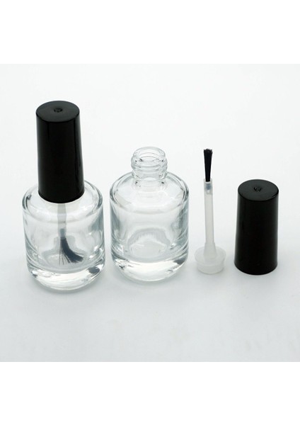 30 Adet Boş Cam Oje Şişe, 15 Ml, Silindir Model, Şeffaf