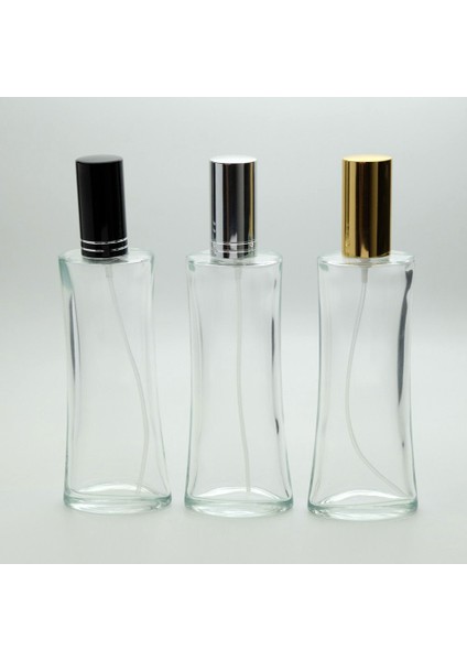 20 Adet Boş Cam Parfüm Şişe, 100 Ml, Eyfel Model, Şeffaf, Metal Valf Ve Kapak