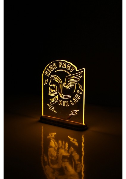 Ride Fast LED Lamba / Gece Lambası Kuru Kafa / Motosiklet Dekoratif Aydınlatma / Chopper LED Işıklı / Moto Ambians Işığı modelleri