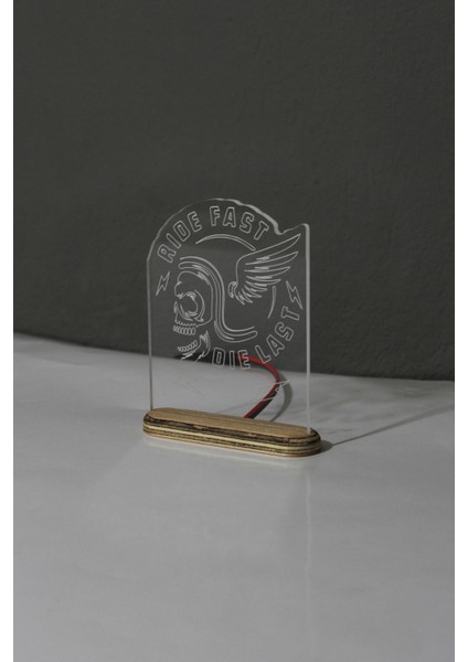 Ride Fast LED Lamba / Gece Lambası Kuru Kafa / Motosiklet Dekoratif Aydınlatma / Chopper LED Işıklı / Moto Ambians Işığı fırsatları