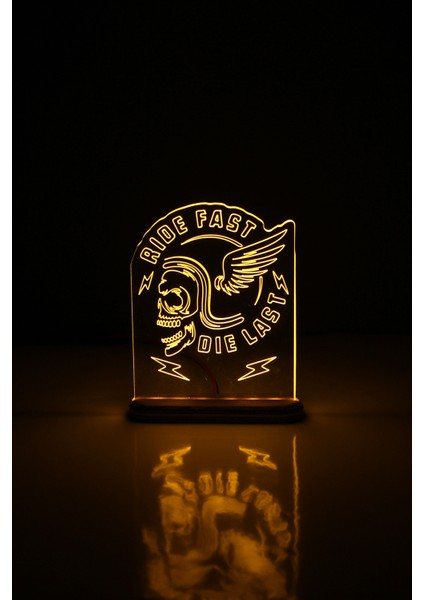 Ride Fast LED Lamba / Gece Lambası Kuru Kafa / Motosiklet Dekoratif Aydınlatma / Chopper LED Işıklı / Moto Ambians Işığı indirimleri