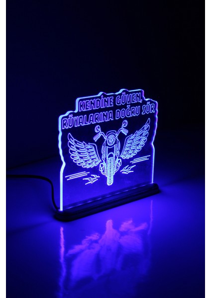 Rider LED Lamba / Gece Lambası Chopper / Motosiklet Dekoratif Aydınlatma / Kendine Güven Işıklı / Moto Ambians Işığı