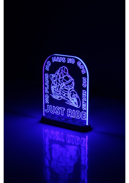 Just Ride LED Lamba / Gece Lambası Racing / Motosiklet Dekoratif Aydınlatma / Rider LED Işıklı / Moto Ambians Işığı modelleri