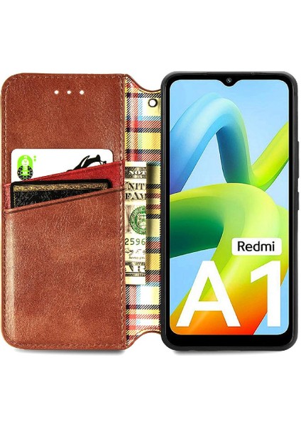 Xıaomı Redmi A1 Için Kılıf Deri Kılıf Cüzdan Fonksiyonu Moda Tasarım Flip (Yurt Dışından) modelleri