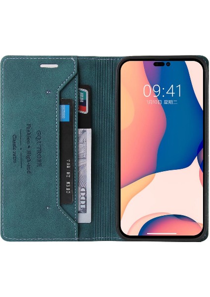 IPhone 15 Için Kılıf Pro Max Kickstand Iki Kart Yuvaları Premium Deri (Yurt Dışından)