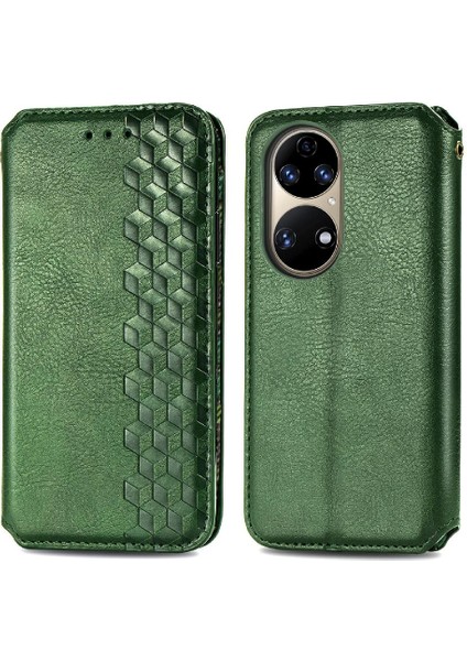 Huawei P50 Deri Kılıf Zarif Iş Moda Tasarım Flip (Yurt Dışından)