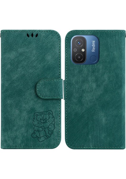 Xiaomi Redmi 12C Cüzdan Durumda Kabartmalı Sevimli Kaplan Tutucu Kapak (Yurt Dışından)