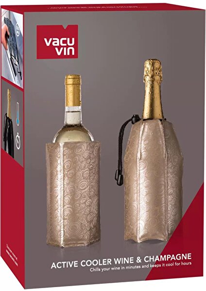 Vacu Vin Aktif Şarap & Şampanya Soğutucu, Platin