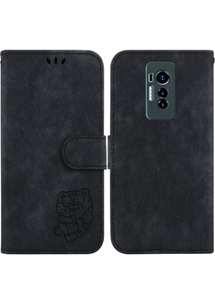 Tecno Phantom x Tutucu Kapak Kabartmalı Sevimli Kaplan Kartı Cep Kılıfı (Yurt Dışından)