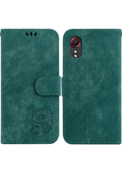 Samsung Galaxy Xcover 5 Tutucu Kapak Kabartmalı Sevimli Kaplan Kartı (Yurt Dışından)