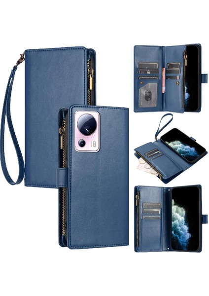 Xiaomi 13 Lite Için Kılıf Folio Kapak Pu Deri Çanta Kapak Cüzdan Fermuar (Yurt Dışından)