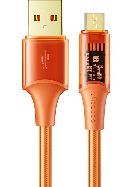 1.8m 3A Mikro USB Şeffaf Tasarım Veri Kablosu Android Telefon Şarj Kablosu (Yurt Dışından)
