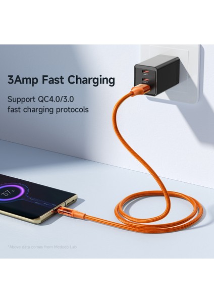 1.8m 3A Mikro USB Şeffaf Tasarım Veri Kablosu Android Telefon Şarj Kablosu (Yurt Dışından)