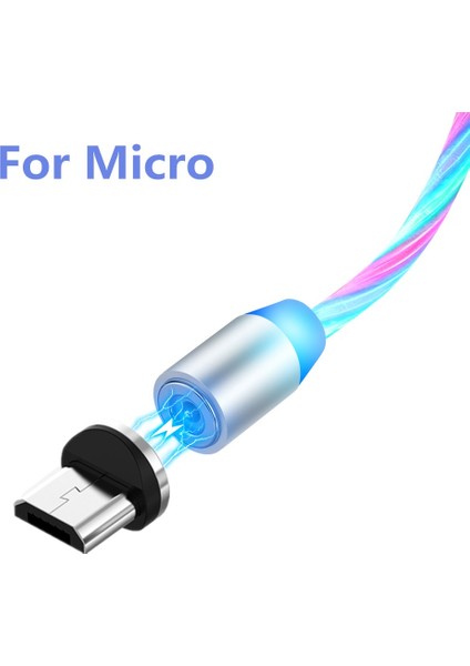 Adsorpsiyon Üç Renkli Streamer Mikro USB Manyetik Şarj Kablosu (Yurt Dışından)