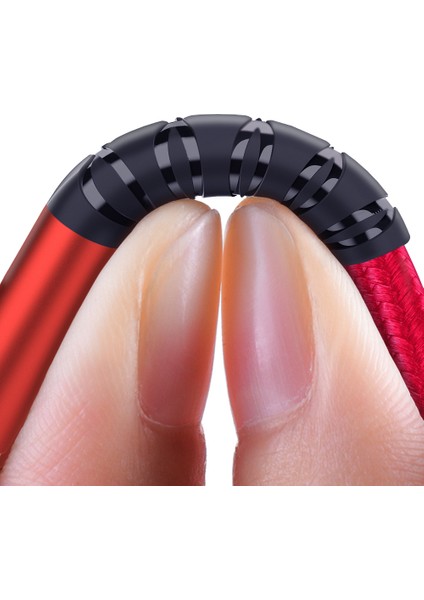 Mikro Usb'den Usb'ye Naylon Örgülü Veri Senkronizasyon Şarj Kablosu, LED Göstergeli 2m-Kırmızı (Yurt Dışından) indirimleri