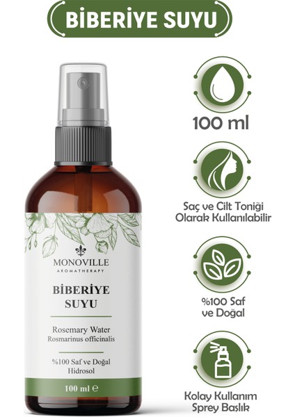 Biberiye Suyu Kepek Karşıtı Saç Toniği ve Dengeleyici Cilt Toniği 100 ml (Rosemary Water)