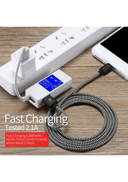 Samsung Htc Huawei İçin 0.5m Dokuma Desenli Mikro USB Senkronizasyon Veri Şarj Kablosu (Yurt Dışından)