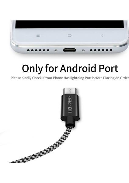Samsung Htc Huawei İçin 0.5m Dokuma Desenli Mikro USB Senkronizasyon Veri Şarj Kablosu (Yurt Dışından)