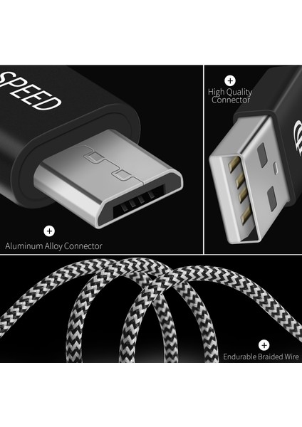 Samsung Htc Huawei İçin 0.5m Dokuma Desenli Mikro USB Senkronizasyon Veri Şarj Kablosu (Yurt Dışından)
