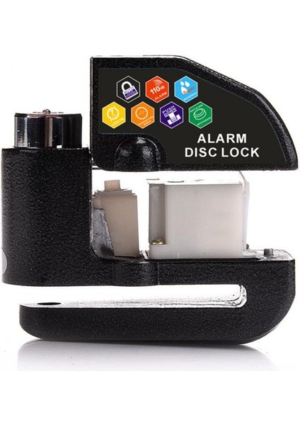 02 Siyah Stil Motosiklet Scooter Disk Kilidi Motor Bisikleti Hırsızlık Alarmı 110DB Disk Kilidi Su Geçirmez Güvenlik Alarmı Koruma (Yurt Dışından)