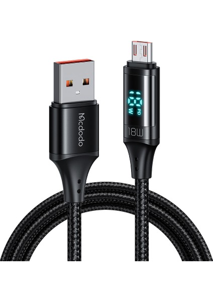 1.2m USB A Mikro USB Kablosu 3A LED Ekran Şarj Kablosu 480MBPS Veri Iletim Kablosu (Yurt Dışından)