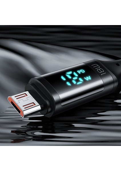 1.2m USB A Mikro USB Kablosu 3A LED Ekran Şarj Kablosu 480MBPS Veri Iletim Kablosu (Yurt Dışından)