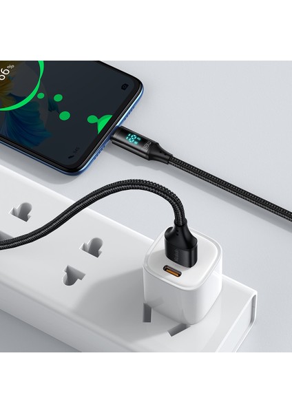 1.2m USB A Mikro USB Kablosu 3A LED Ekran Şarj Kablosu 480MBPS Veri Iletim Kablosu (Yurt Dışından)