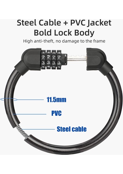 Yeşil Stil Açık Hava Taşınabilir 4 Haneli Kombinasyon Bisiklet Güvenlik Kilidi Patlama Tipi Hırsızlığa Karşı Kodlu Dağ Bisikleti Ekipmanı Ultra Hafif (Yurt Dışından) indirimleri
