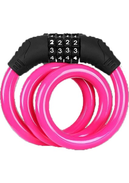 Pembe Stil Çelik Kablo Zincirli Spor Zamanı Için Kilitli Bisiklet Bisiklet Bisiklet Kilit Kombinasyon Numarası Kodu (Yurt Dışından)