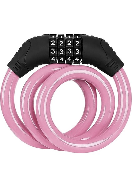 Pembe Esnek Stil 1 Adet Taşınabilir Bisiklet Şifreli Kilit Dağ Yol Bisikleti Teker Kilidi Esnek Hırsızlık Önleyici Çelik Tel Zincir Şifre Sabit Kod Kilit (Yurt Dışından)