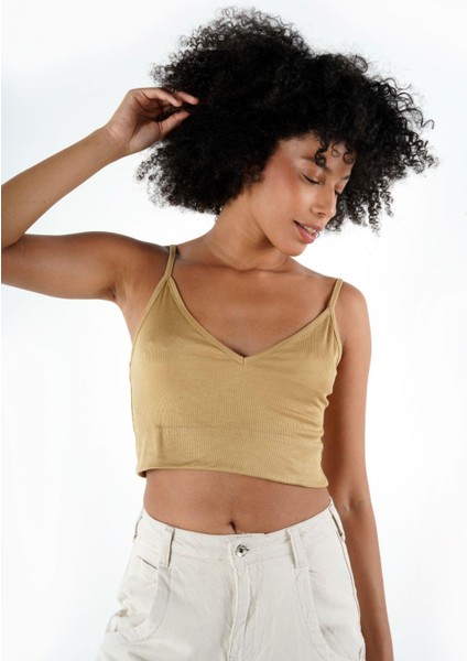 Alexandergardı Askılı V Yaka Crop Top Büstiyer (B24-0079 01)