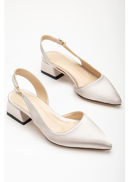 Ossie Bej Saten Kadın Topuklu Ayakkabı