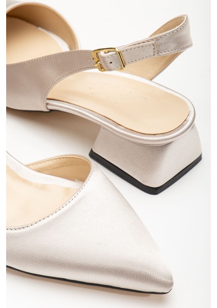 Ossie Bej Saten Kadın Topuklu Ayakkabı modelleri