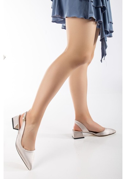 Ossie Bej Saten Kadın Topuklu Ayakkabı fırsatları