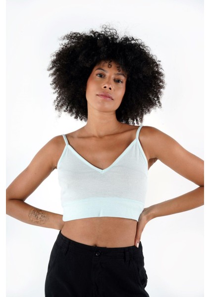 Alexandergardı Askılı V Yaka Crop Top Büstiyer (B24-0079 01)