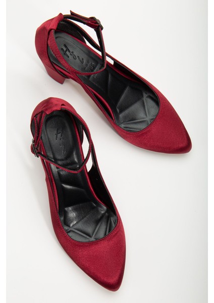 Hero Topuklu Bordo Saten Kadın Ayakkabı fiyatları