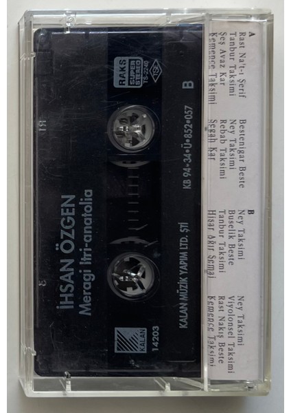 Ihsan Özgen Anatolia Kaset (Orjnal Dönem Baskı Kaset)