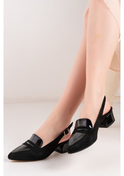 Bert Siyah - Sivri Burun Alçak Topuklu Kadın Ayakkabı fiyatları
