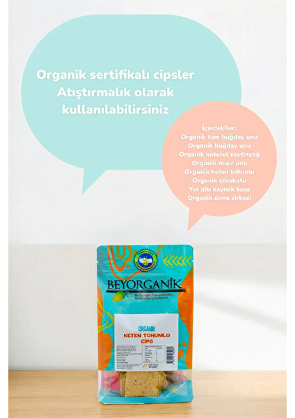 Organik Keten Tohumlu Cips 120gr