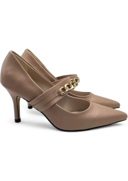 Lenora Bej Şık Ve Zarif Kadın Stiletto Topuklu Ayakkabı