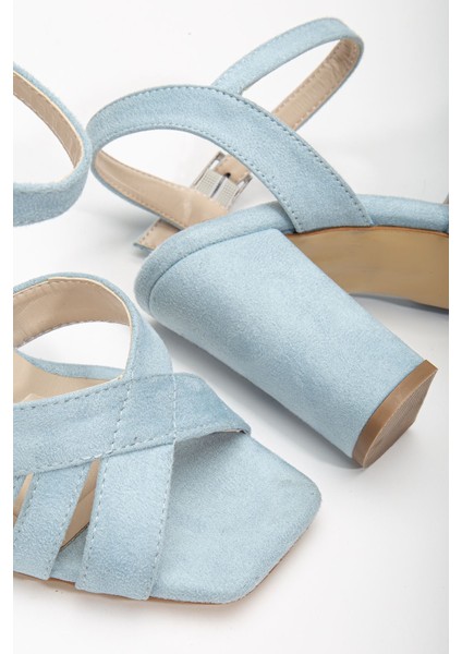 Hope Yüksek Topuklu Bebe Mavisi Küt Burun Kadın Ayakkabı modelleri