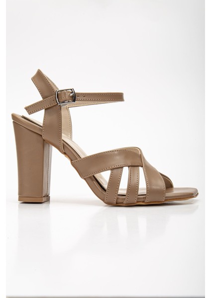 Hope Yüksek Topuklu Vizon Cilt Küt Burun Kadın Ayakkabı modelleri