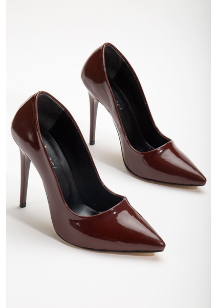 River Bordo İnce Topuklu Kadın Abiye Ayakkabı